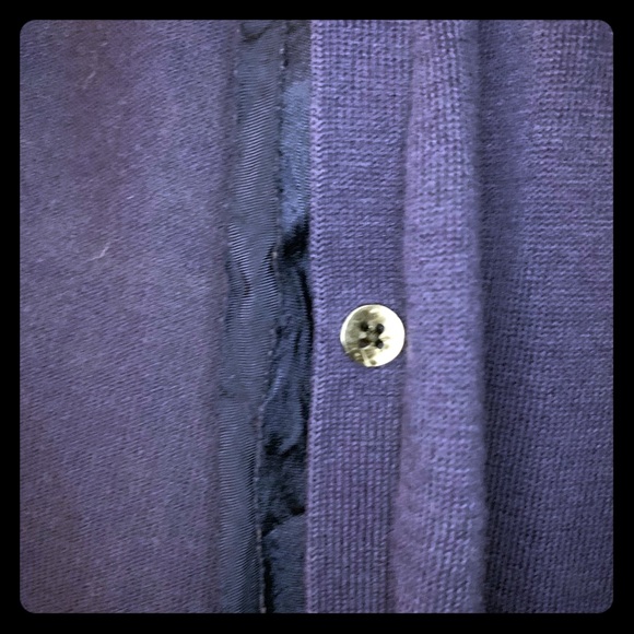 🔴 Navy Blue Ribbon Detail Button Front Cardigan - Picture 2 of 4